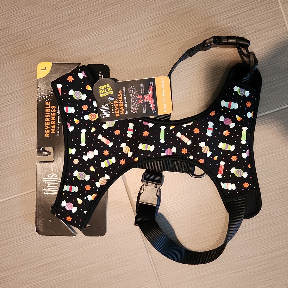 Halloween Reversible Dog Harness Glow in the Dark